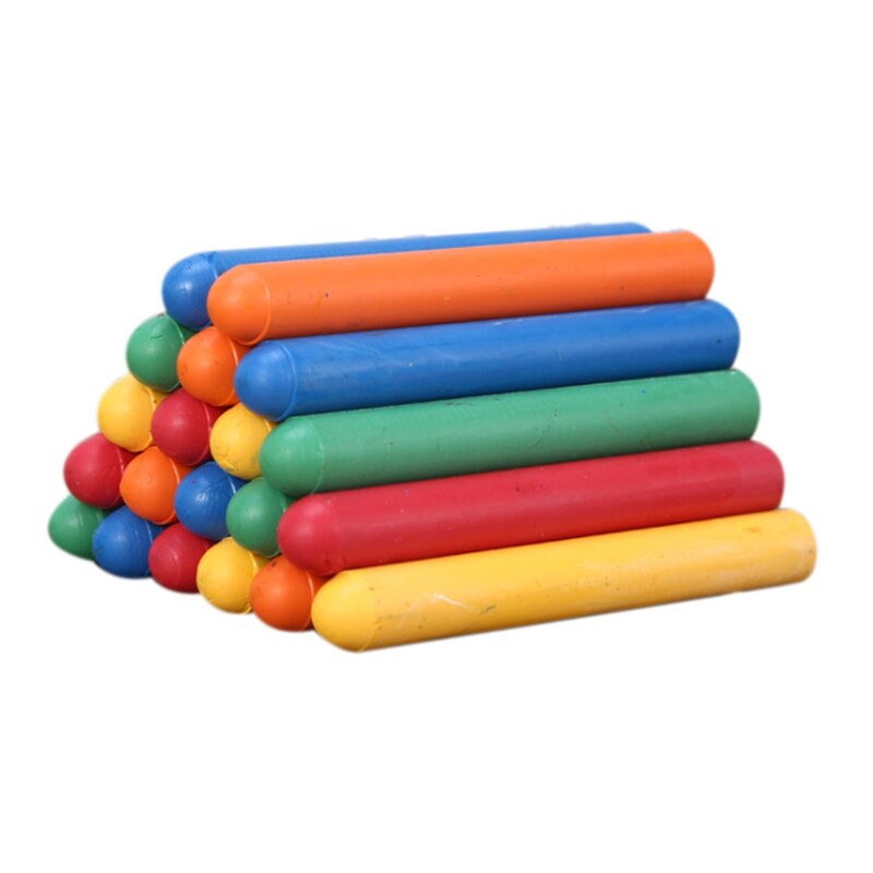 Craies Colorées Sans Poussière - Lot De 24, Solubles à L'eau, Pour Tableau Noir, Trottoir - Taille 8 Cm, Pour Enfants Et Enseignants