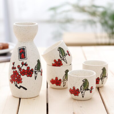 Pot en céramique japonais Vintage porcelaine | Pot Flagon service de tasses de spiritueux, boisson de cuisine, Bar service de vin saké japonais: Vert clair