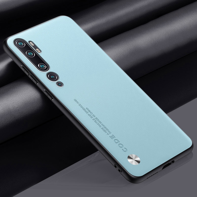 Ylellinen pu-nahkakotelo xiaomi mi note 10 pro note 10 -puhelimelle, mattapintainen silikonisuojus xiaomi mi  cc9 pro -puhelimelle: Abs / Taivaansininen