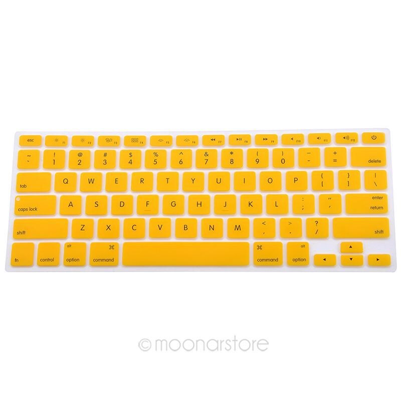 Silicone Keyboard Cover Protector Skin for Apple Pro 13 15 17， Pro Air 13 Soft keyboard stickers 9 Colors: Yellow