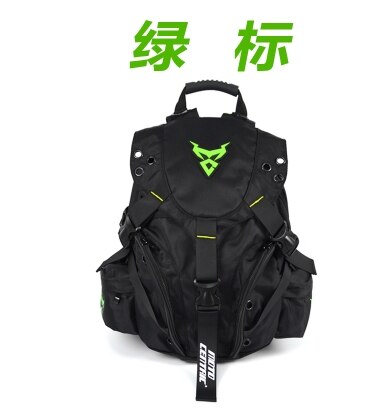 Mochila impermeable para motocicleta para hombre, bolsa de equipaje de viaje para Moto, magnética, color negro: Verde