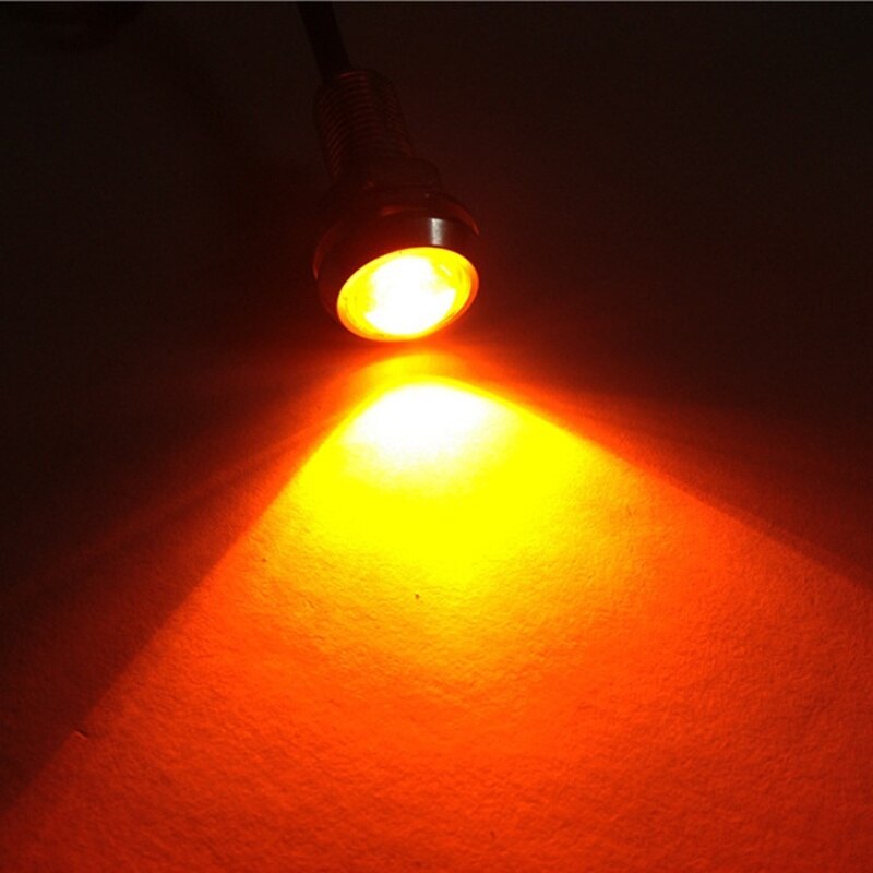 Luces decorativas Led resistentes al agua, 18MM, Ojo de águila, 9W, luces de marcha atrás ultrafinas para bicicletas y motocicletas: yellow