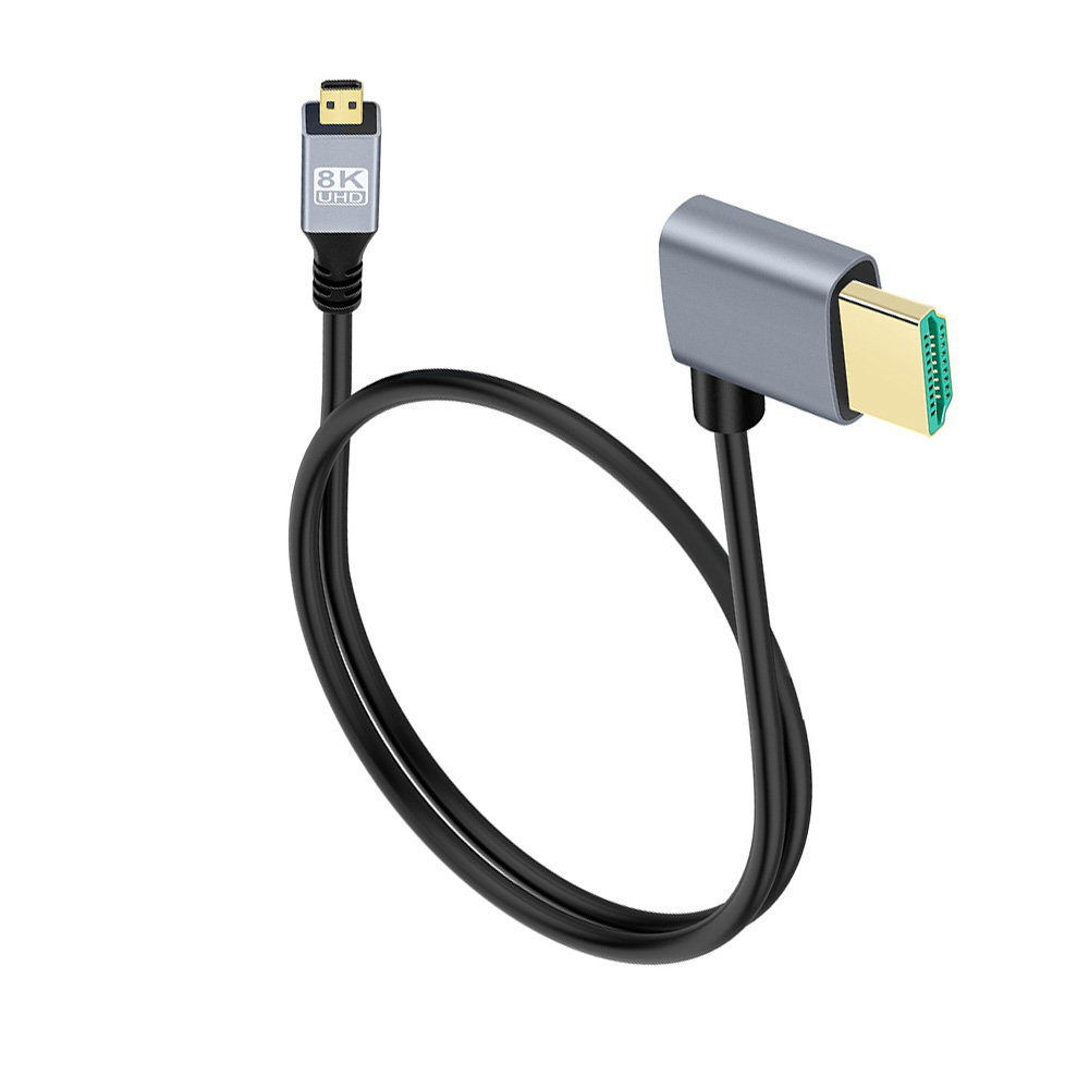 8k mikro-hd/mini-hd-kabel 90 gradere opp/ned/venstre/høyre vinkel ultratynn 3d skjermkabel til kamera bærbar pc skjerm hdtv: Annen / <= 0.5m