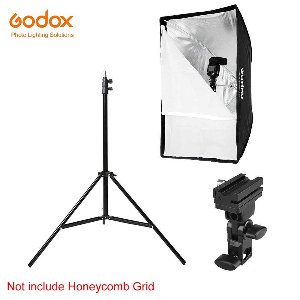 Godox 60*90cm 24" * 35" Honeycomb Grid Rectangle Umbrella Softbox Light Stand Shoe Holder Bracket Kit for Speedlite Flash: Kit 3