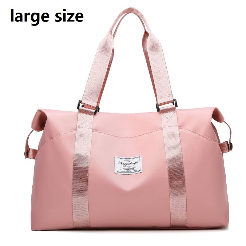 Unissex náilon bolsa de viagem de grande capacidade de mão dos homens pacote de bagagem de armazenamento organizador duffle sacos weekender durante a noite saco: pink large