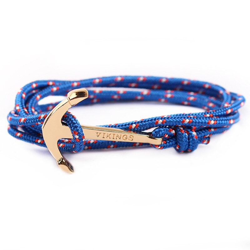 Retro Vikings Bracelet For Men Women Popular Male Multilayer Wrap Bangle Gold Color Handmade Anchor Bracelets SL017