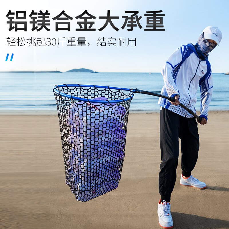 Dip Net Folding Portable Lure Net Pocket Ultra Light Big Fish Fishing Net Lua Hand Dip Net Silicone Sea Fishing Hand Net