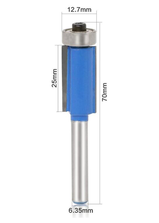 1-4 stuks 1/4 Inch Schacht Houtbewerking Tool Frees Frees Straight Flush Trim Frezen Voor Hout Trimmen snijders: NO4