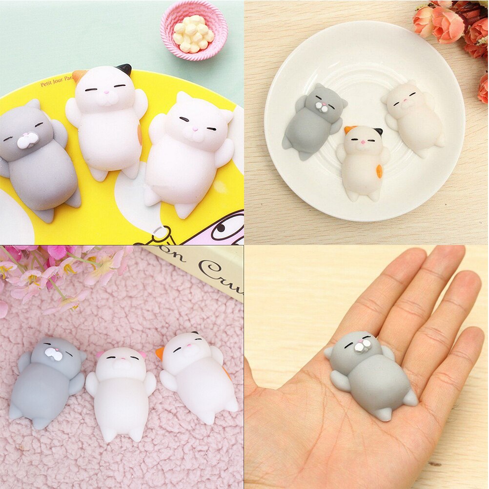 Mini Squishy Speelgoed Leuke Kat Antistress Bal Squeeze Mochi Stijgende Speelgoed Afreageren Soft Sticky Squishi Stress Relief Speelgoed