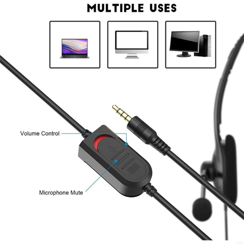 AP29 USB Headset with Microphone Single-Sided Computer Headphone Lightweight Call Center Headset for PC/Laptop/Computer