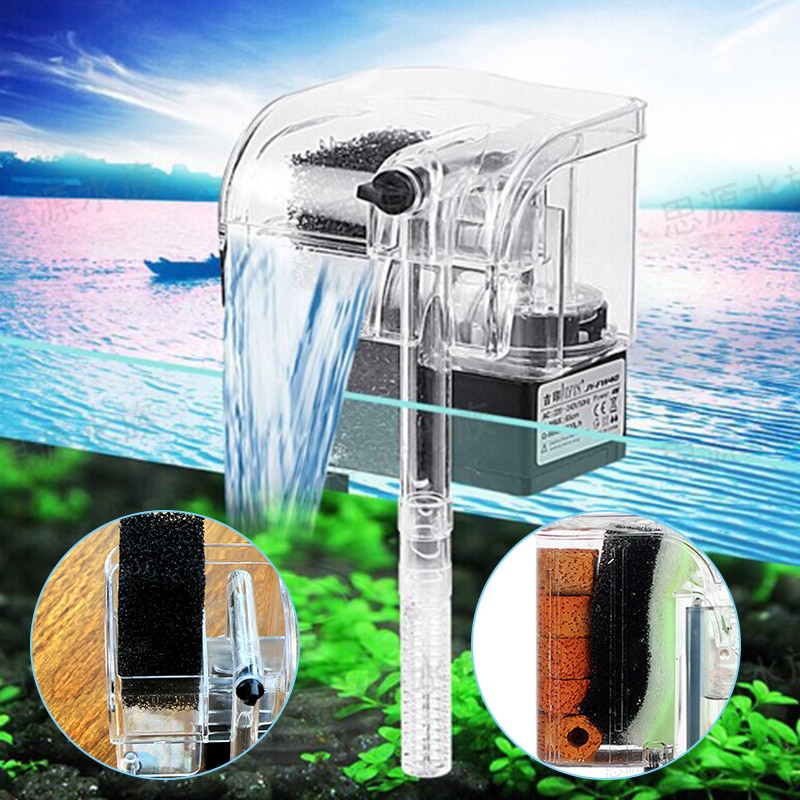 Hængende eksternt akvariefilter vand iltcirkulationspumpe 3 in 1 mini akvarium vandfald filterpumpeværktøj til akvarium