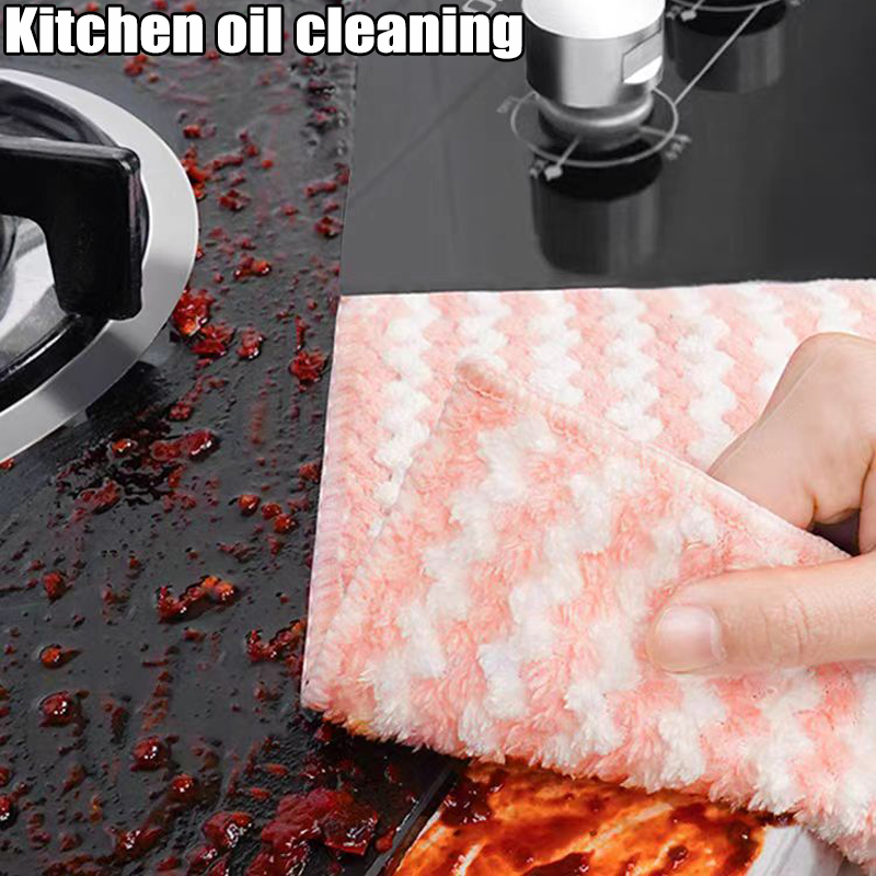 Paños de cocina de lana de doble cara, paños de limpieza súper absorbentes, estropajos, trapos para lavar platos de cocina, toalla para limpiar ventanas de vidrio