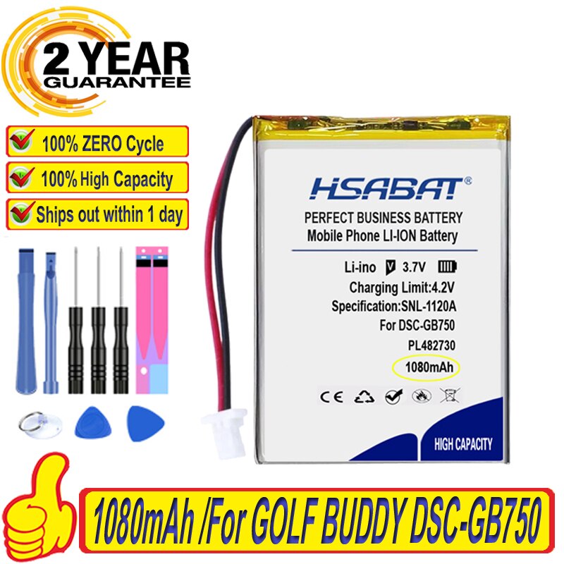 Top 100% 1080Mah Batterij Voor Golf Buddy DSC-GB750 DSC-GB900 Voice 2 Gps Afstandsmeter Plus VS4 PL482730 YK372731