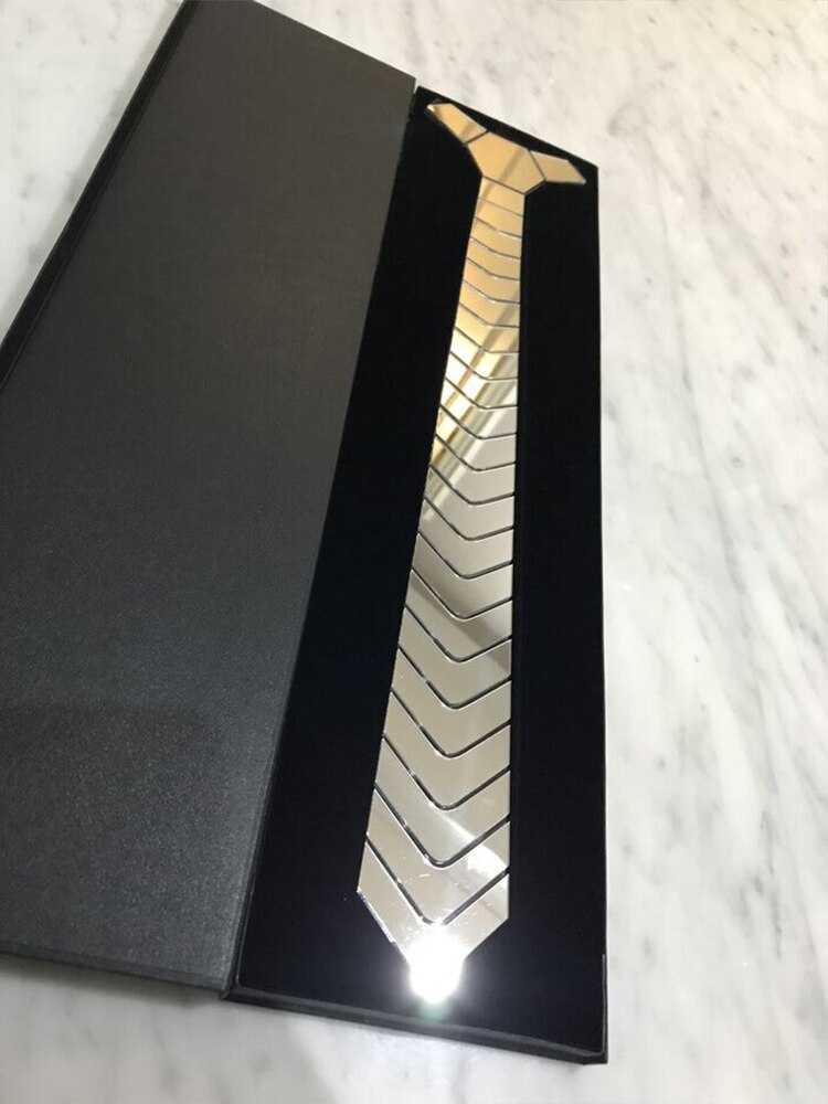 15 Styles Silver Hexagon Ties Stylish Men Skinny Neckties 6cm Luxury Men Box Formal Dress Wedding Accessory Unique: Silver Arch