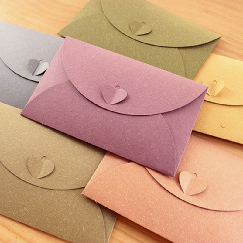 Liefde Envelop Candy Kleur Smple Bruin Papier Envelop Post Kaart Kraft Envelop Luchtpost 20 stks/partijen Gemengde Kleur Liefde Brief Envelop