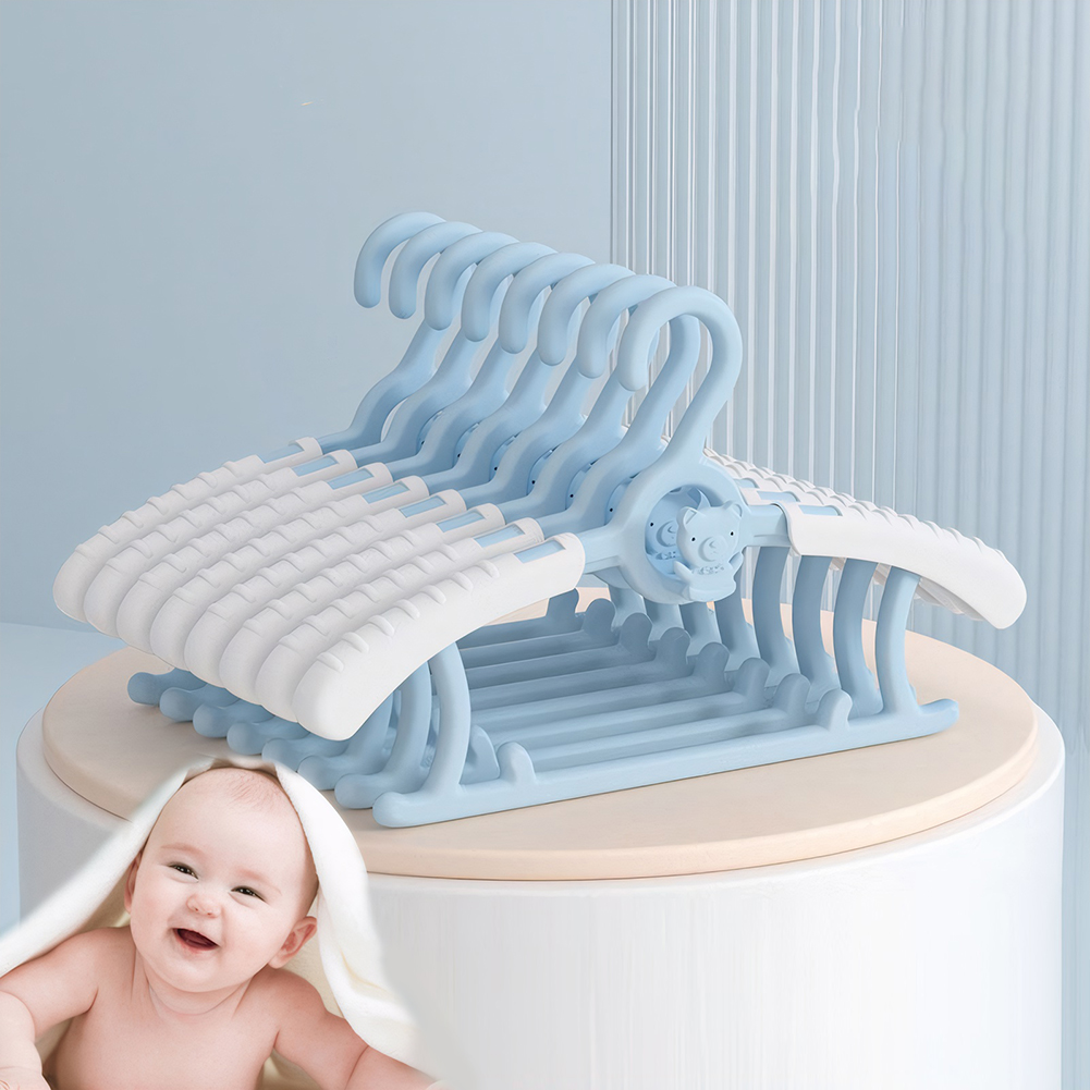 Colgador de ropa antideslizante para bebé, perchas de almacenamiento ajustables, organizador de ropa para niños, armario, abrigos para bebé, 10 Uds.