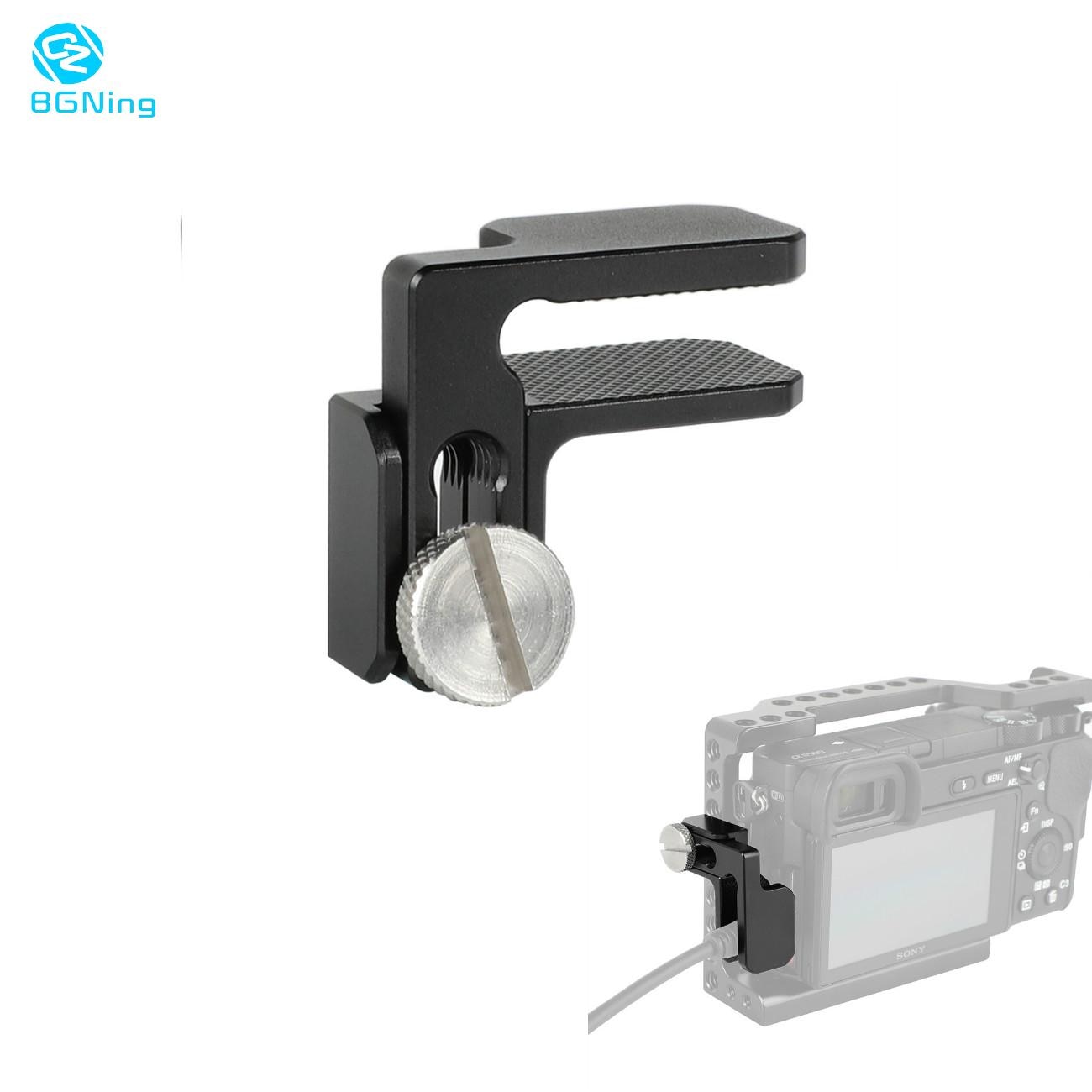 Carcasa de camara DSLR-Clip de bloqueo de Cable Protector de abrazadera de aleación de aluminio, tornillo de 1/4 ''-20 para Sony A6500/A6300/A6000