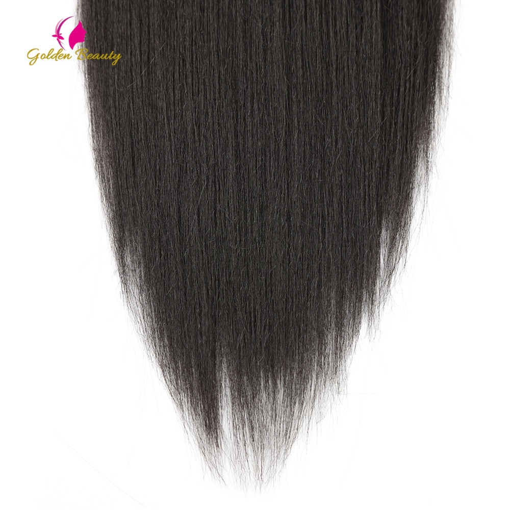 Golden Beauty Drawstring Ponytail Synthetic Clip In Hair Extensions 24inch Long Yaki Straight Wrap Around Women's Hairpieces