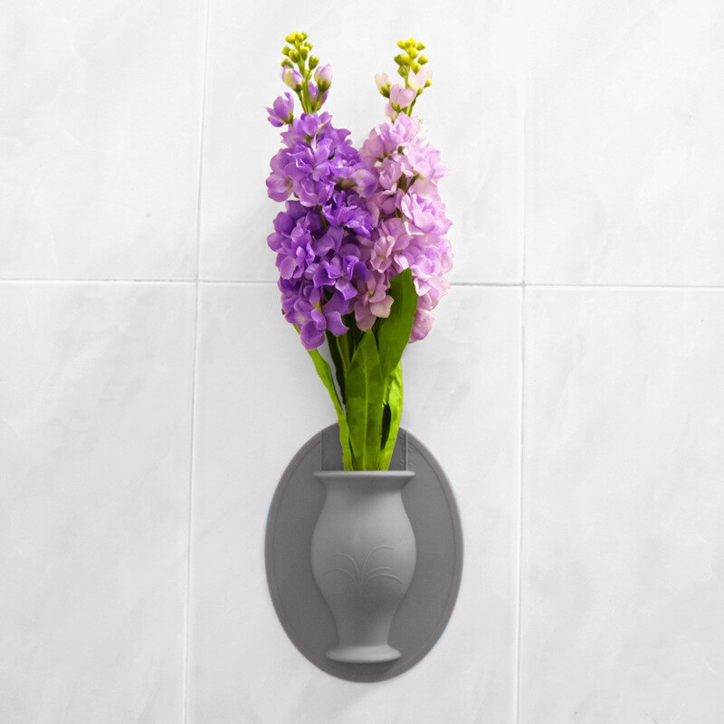 Portable Silicone Additive Sticky Vase Easy Removable Wall And Fridge Magic Flower Plant Vases DIY Home Decoration Accessories: 02