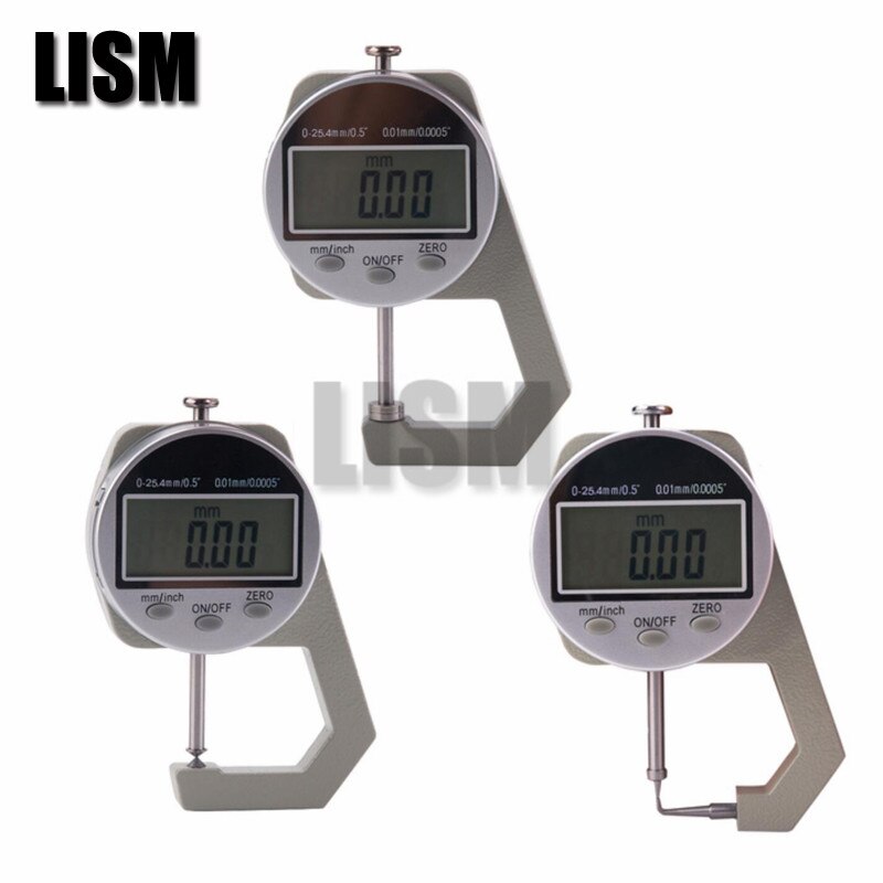 3 styles Digital thickness gauge steel board Pipe Wall thickness leather Cloth Pearl diameter Thickness Gauge 0-25mm/0.01MM