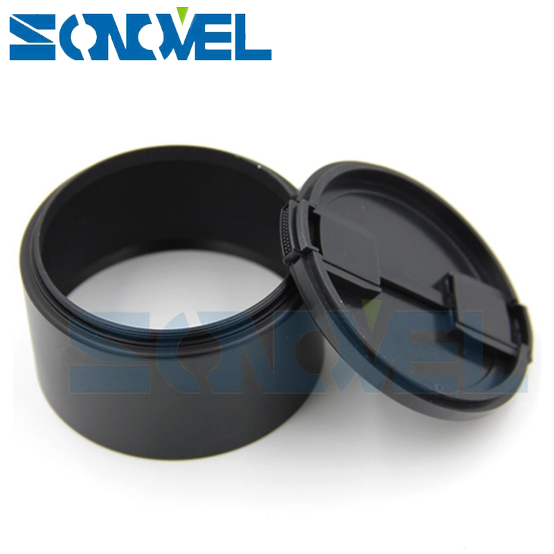 49mm 49mm Tele Métal Pare-soleil + bouchon D'objectif Pour Sony A6500 A6300 A6000 A5000 NEX-3N NEX-5R NEX-5T NEX-7 NEX-6 Avec E 55-210mm Lentille