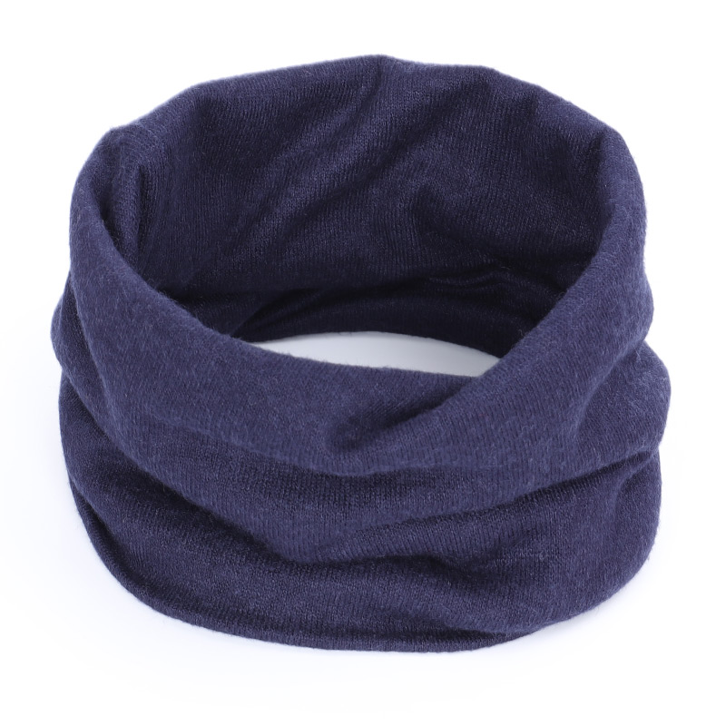 Foulard rond en laine tricoté massif, laine pour hommes et femmes, tendance hiver: Navy