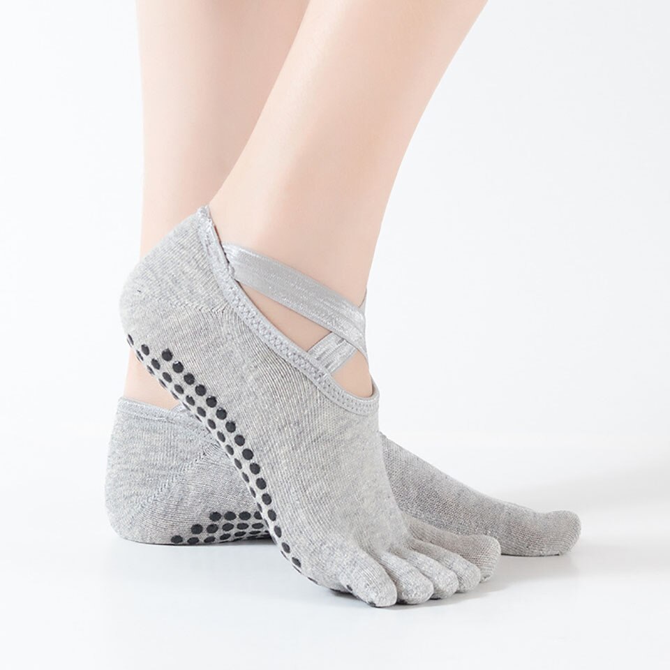 KoKossi Lace Split Toe Yoga Socks Skin-friendly Breathable Non-slip Sweat-wicking Quick-drying Non-pilling Yoga Sports Socks