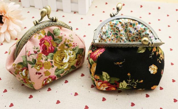 Coin Purses Retro Vintage Flower Key Cards Mini Purse Pouch Bag Small Retro Vintage Owl Clutch Change Purse Pouch Wallet 6.10