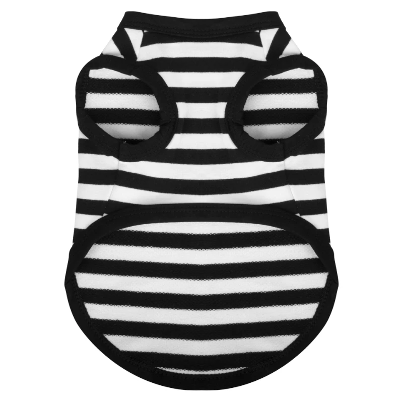 1 szt. Letnie ubrania dla psów dla małych średnich psów Bluza bawełniana w paski dla zwierząt Oddychająca odzież dla szczeniąt i kotów: L / Black