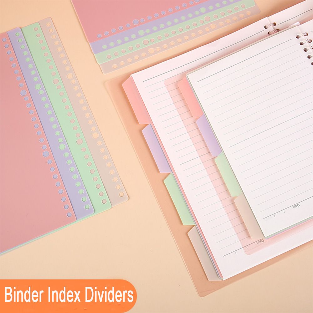 4Pcs/set Plastic Binder Index Dividers Index Page for Loose-leaf Notebook Scrapbook Stationery Bookmark School Office Supplies