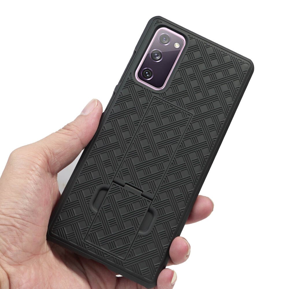 Riemclip holster kickstand hoesje voor samsung galaxy  s20 fe 5g s10 plus note 10 20 ultra heavy duty beschermhoes