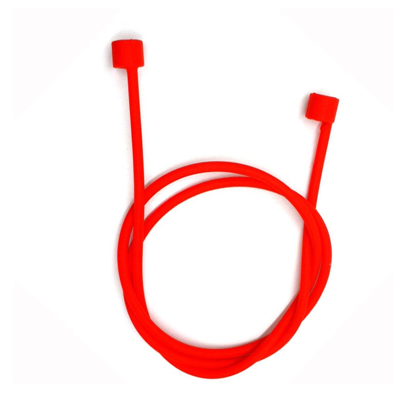 Correa de auriculares para Airpods, correa antipérdida, cuerda para auriculares Bluetooth, Cable de silicona: Rojo
