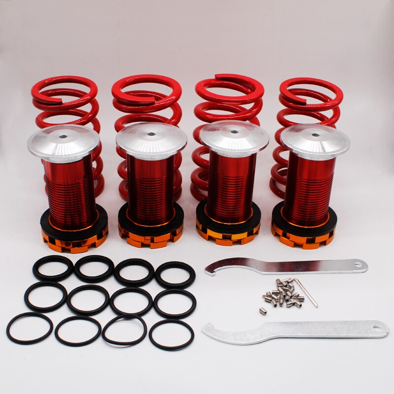 DEFT Aluminum Coilover Springs Kit For Honda Civic 88-00 Red Available Coilover Suspension Springs High Performance Adjustable