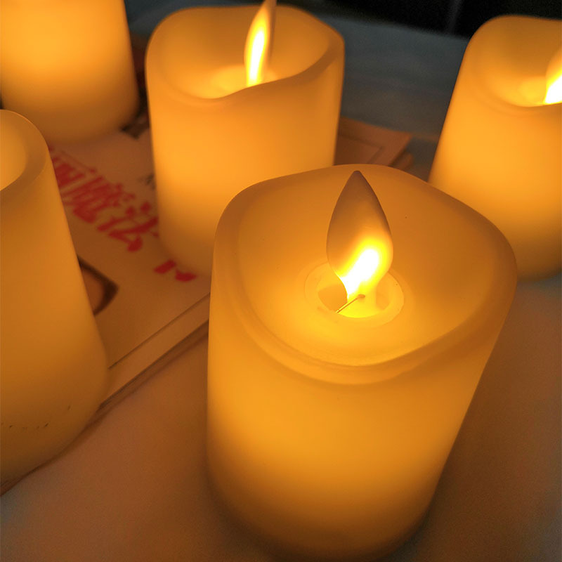 Bougies Led vacillantes sans flamme, photophore, batterie, lampe électronique votive, décoration d'intérieur pour Halloween