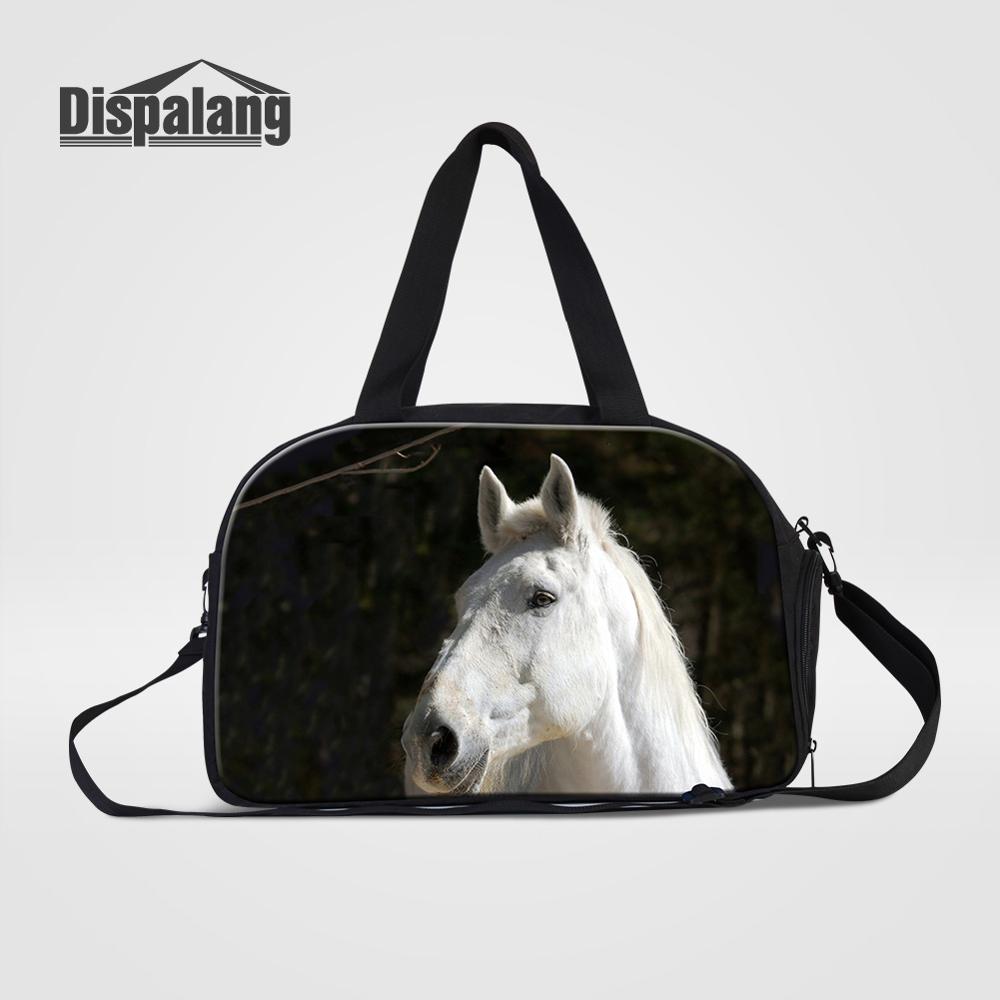 Dispalang-bolsa de viaje de gran capacidad con estampado de unicornio, bolsa de lona de viaje con almacenamiento independiente de zapatos, bolso de hombro para fin de semana: Transparente