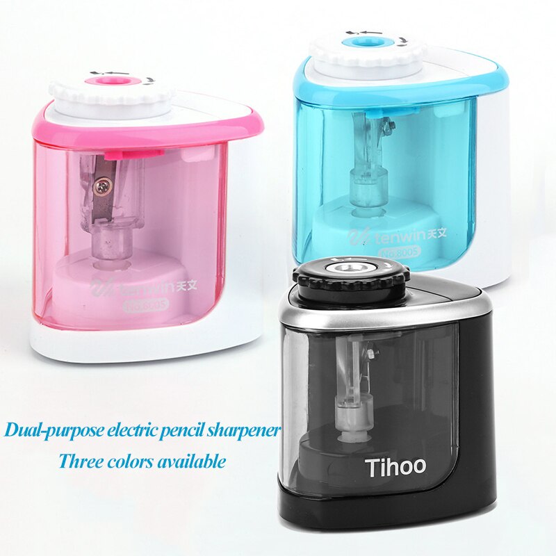 Sacapuntas eléctrico/Manual 2 en 1 Tihoo, sacapuntas automático y seguro portátil para oficina, material escolar, papelería Tenwin