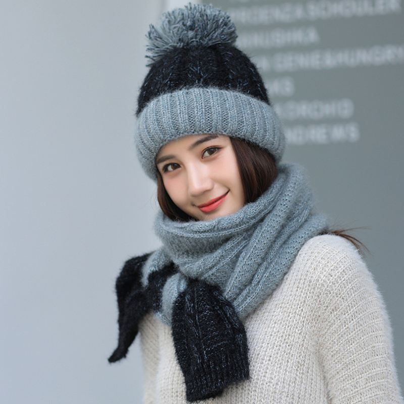 Ht2687 dames winter muts sjaal set dikke warme dames winter accessoires dames gebreide muts en sjaal dames mutsen dames winter set