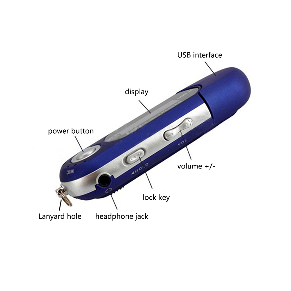 Mini MP3 Player USB 2.0 Small Flash Drive LCD Music Player With 4GB SD Card 3.5mm Audio Jack FM Ridio