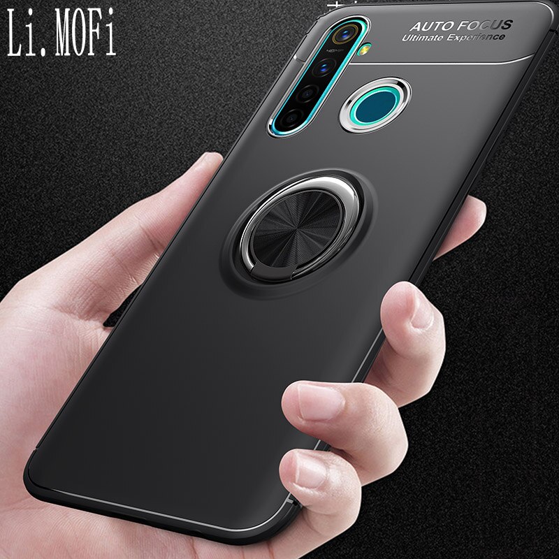 Étui antichoc pour OPPO Realme 5 Pro étui anneau de doigt aimant mat housse en Silicone pour Realme 5 Pro 6.3 pouces étuis Fundas
