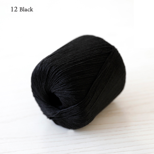 Qzlknit 50g/ nystan vår/sommar babygarn kammad hud affinitet 4 trådar av tencel/linne blandat garn gör det själv virkade skor/kjol etc: 12 svarta