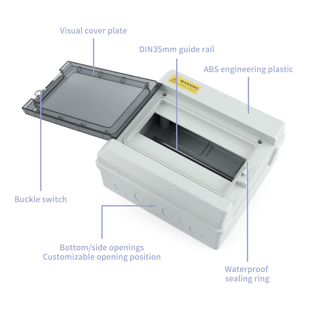 IP65 Outdoor Waterproof Electrical Distribution Box HS-4/6/9/12/15/18/24/36 Way Circuit Breaker MCB Power Junction Box