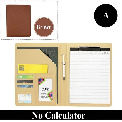 Multifunctionele Business Portfolio Padfolio A4 Lederen Organizer Manager Map Met Klembord: Bruin