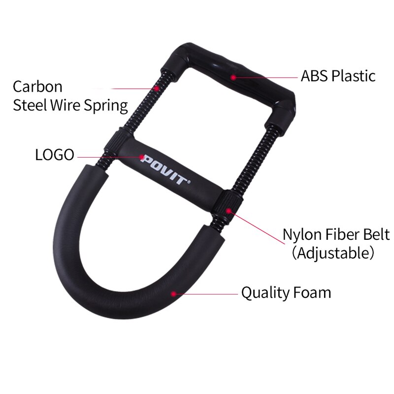 POVIT Power Wrist Fitness Equipment Adjustable Steel Spring Arm Wrist Exerciser Wrist Force Device Hand Gripper Training Tool