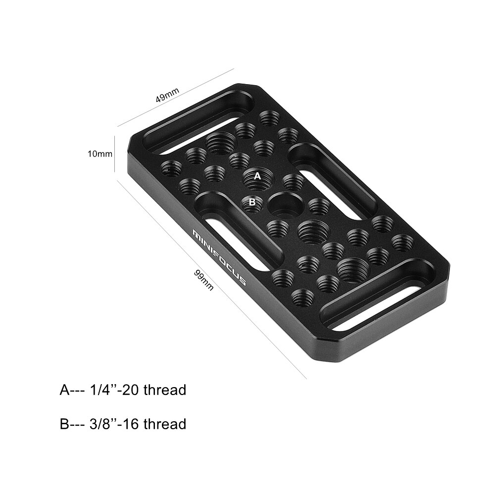 Multifunctionele Montageplaat Kaas Plaat W 1/4 "-20 En 3/8"-16 Aansluitingen Voor camera Kooi Railblocks Zwaluwstaarten Korte Staven