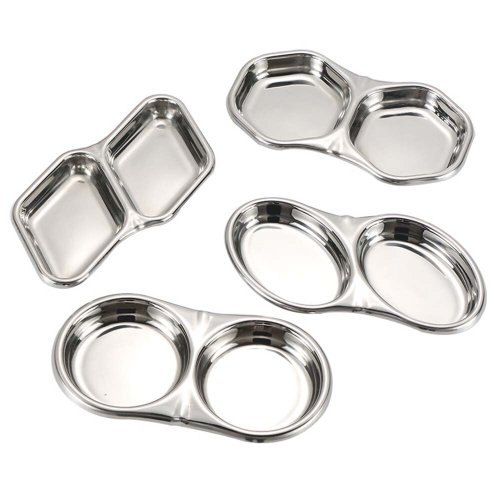 Acier inoxydable assaisonnement plat salade Sauce trempage plat plateau bol cuisine vaisselle vinaigre séparé Snack assiettes