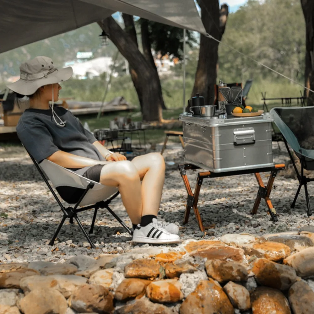 Buitenstoel Strandstoel Ultralichte opvouwbare campingstoelen Reisstoel Strandpicknick Maanstoelen en lichtgewicht kampeergereedschap