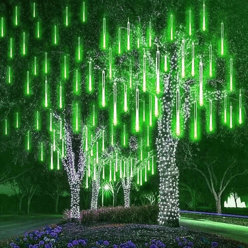 LED Meteor Shower Rain Lights Waterproof Falling Raindrop Fairy String Light for Christmas Party Patio Decor 30CM 50CM: Yellow / 350W / Eu plug