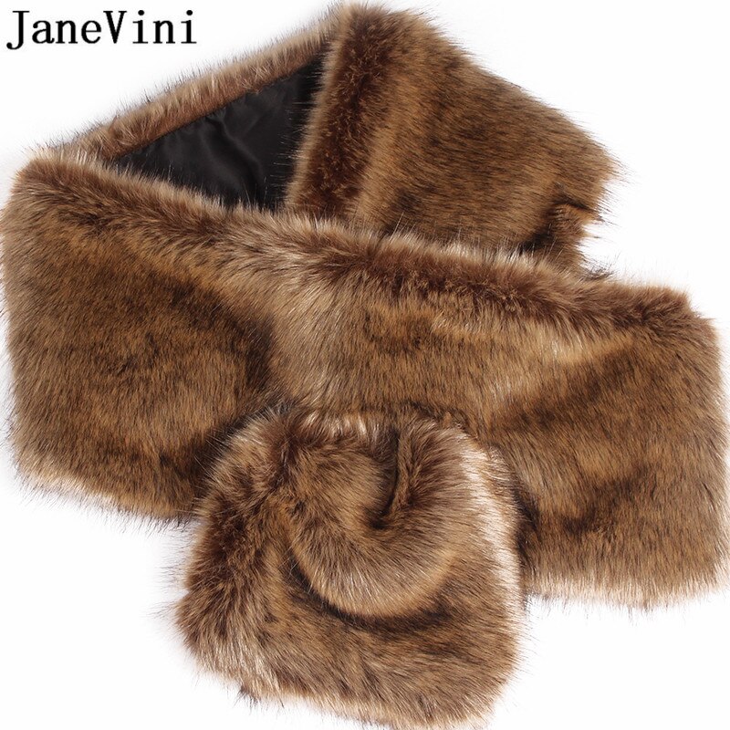 JaneVini Winter Braut Kap Hochzeit Mantel Faux Pelz Stola Weiß Rot Braut Capes Wraps Frauen Formale Kleid Schals Boleros Stolen