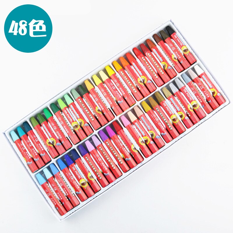 Lion Children's Oil Pastels Crayons Art Crayons Graffiti Brushes Painting Washable Oil Pastels Safety Oil Pastels Set: 48 colors