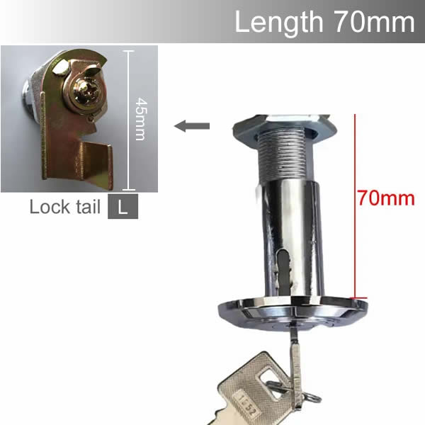 Extended type Safe deposit box Anti - theft cam lock cylinder 80mm 90mm Super encryption key very safe Class C anti-theft: Satin Nickel
